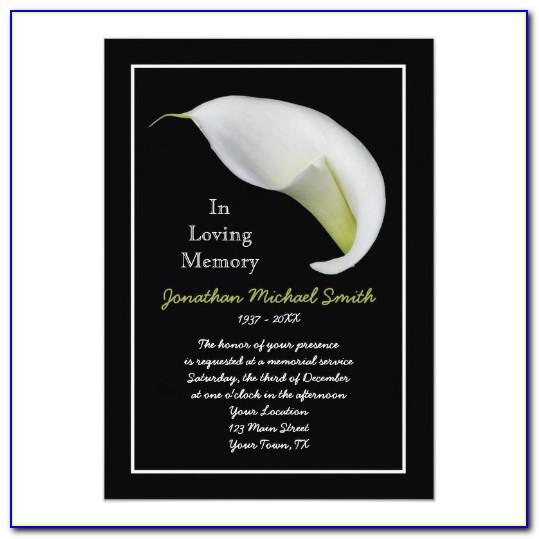 Funeral Service Announcement Template Free