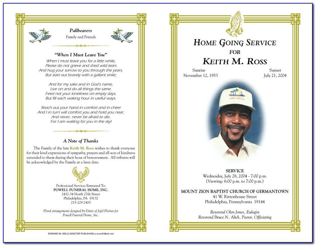 Funeral Service Leaflet Template
