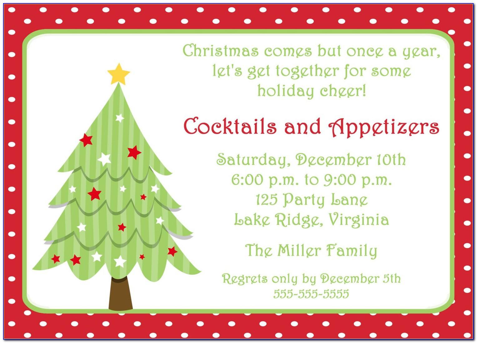 Holiday Party Invitation Templates Free Word