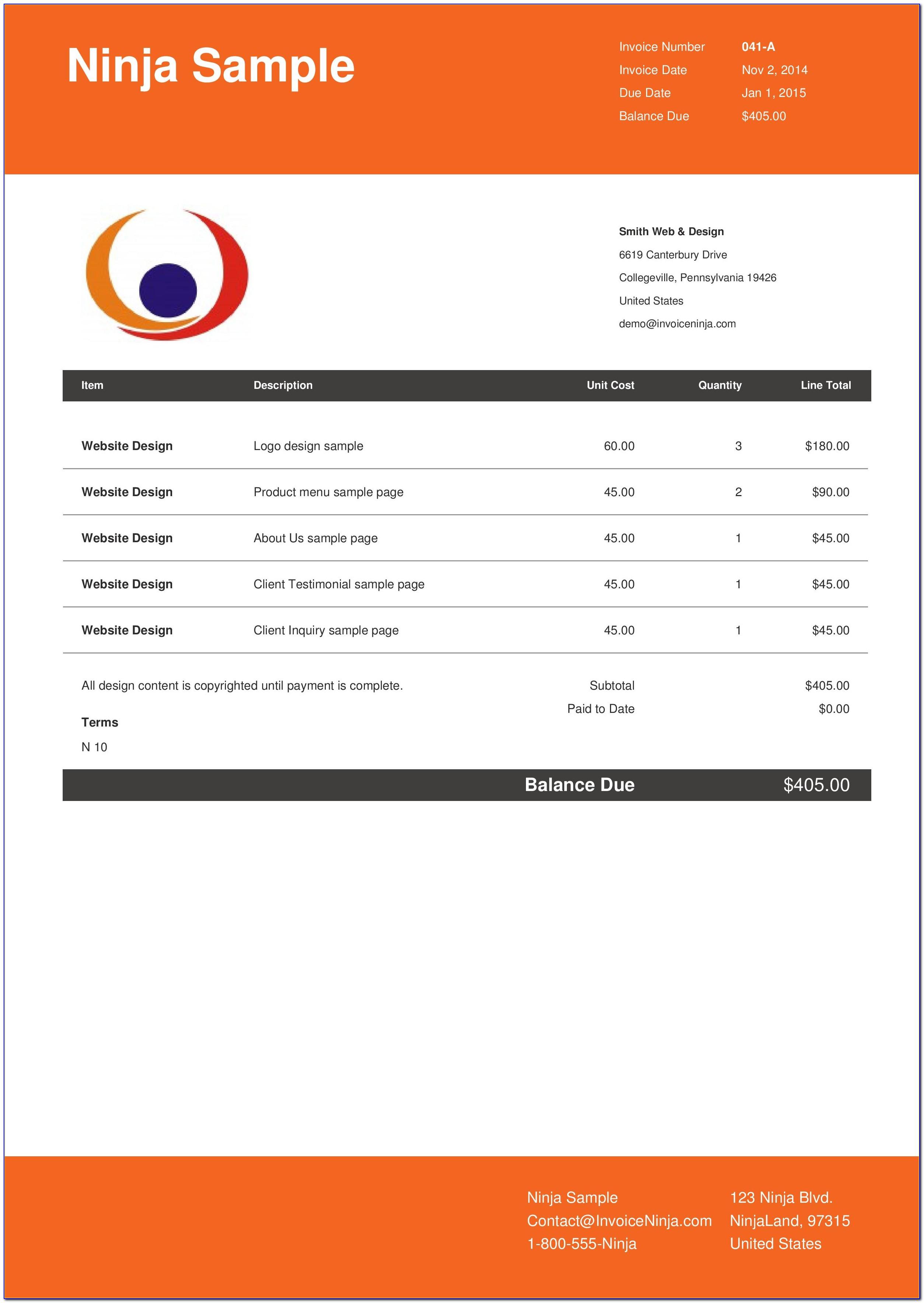 Invoice Template For Graphic Designers
