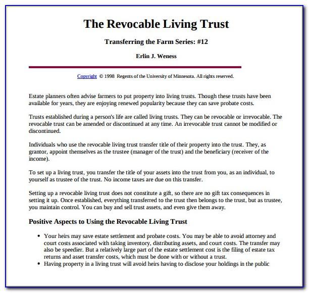 Irrevocable Trust Template Maine