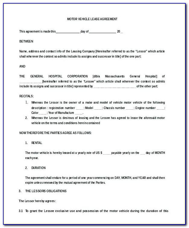 Lease Agreement Examples Residential