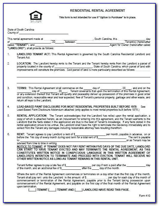Lease Agreement Form Residential