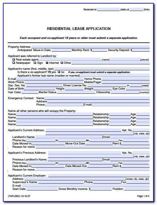 Lease Agreement Forms Texas