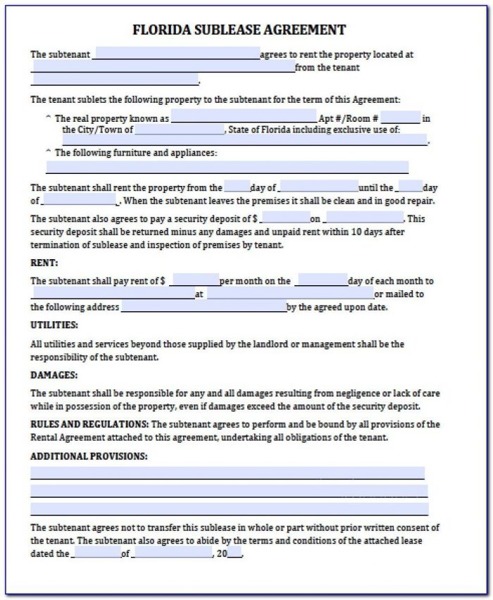 Lease Agreement Template Fl