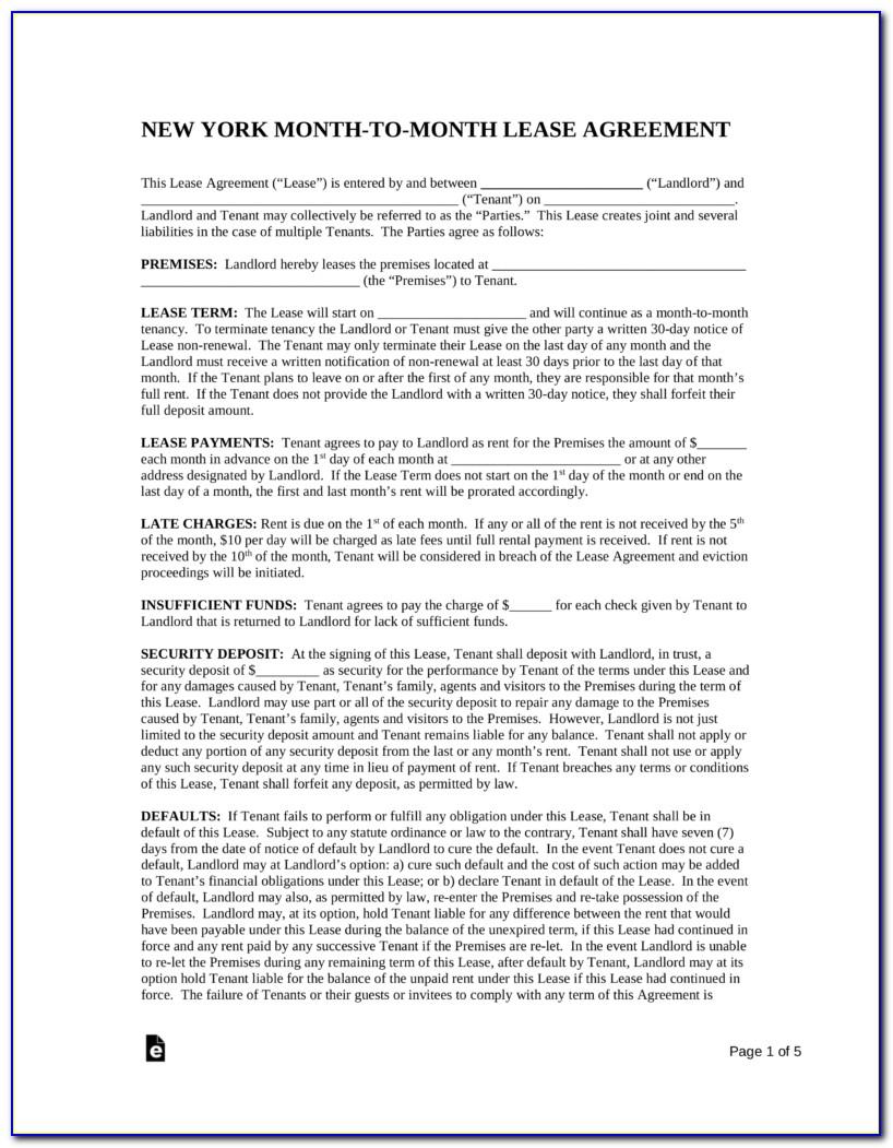 Lease Agreement Template Ny
