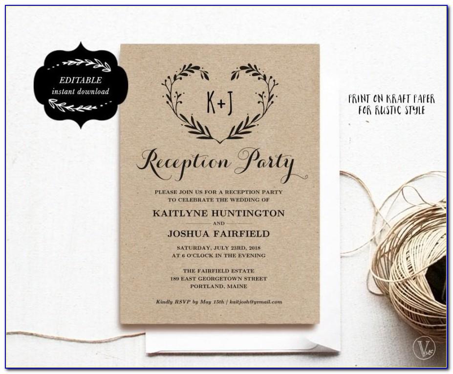 Marriage Reception Card Template