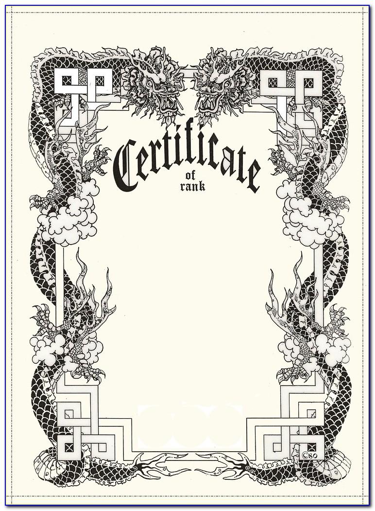 Martial Arts Certificate Templates Psd