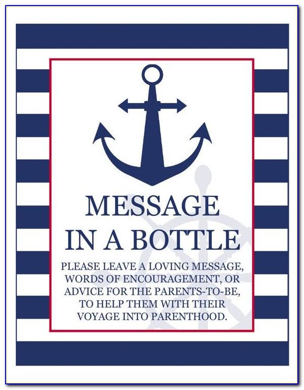 Message In A Bottle Baby Shower Template