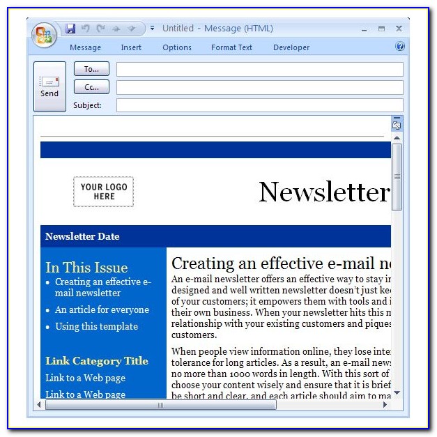Microsoft E Newsletter Templates