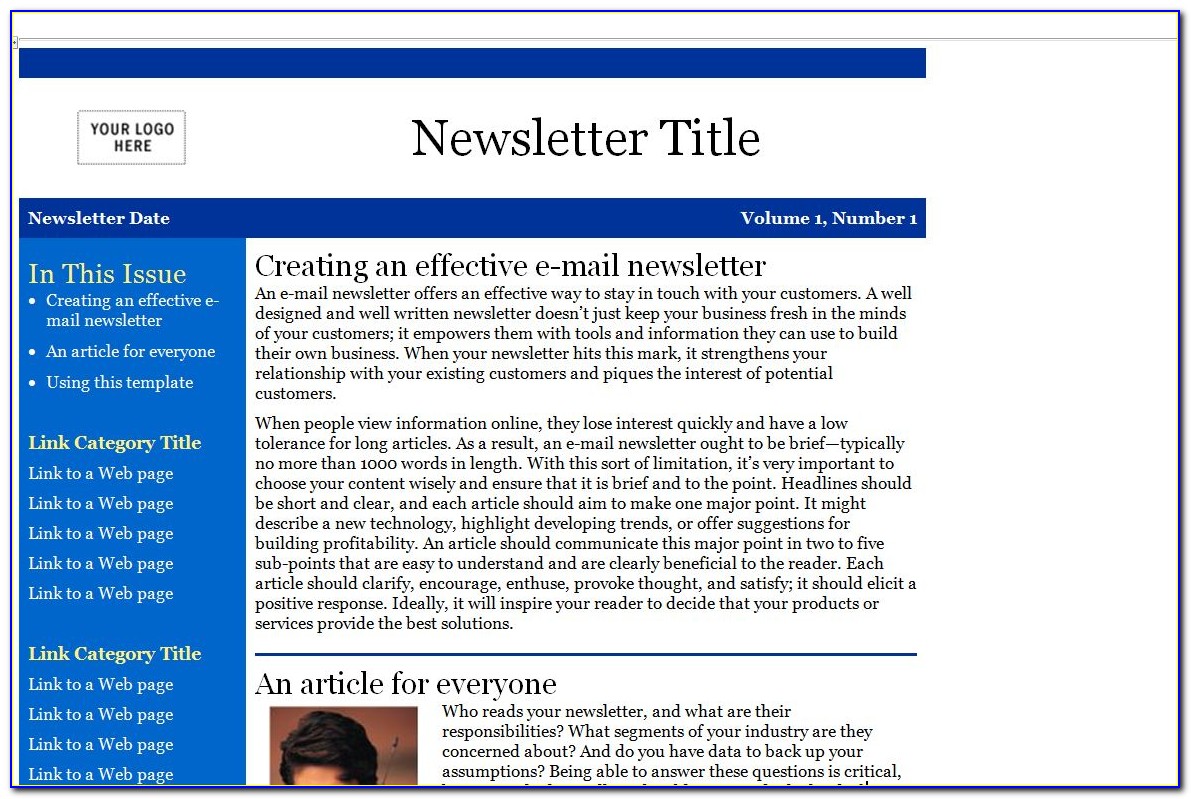 Microsoft Email Newsletter Templates