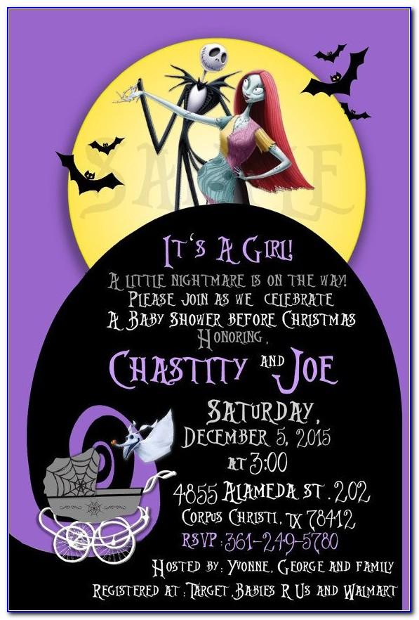 Nightmare Before Christmas Baby Shower Invitations Templates Free