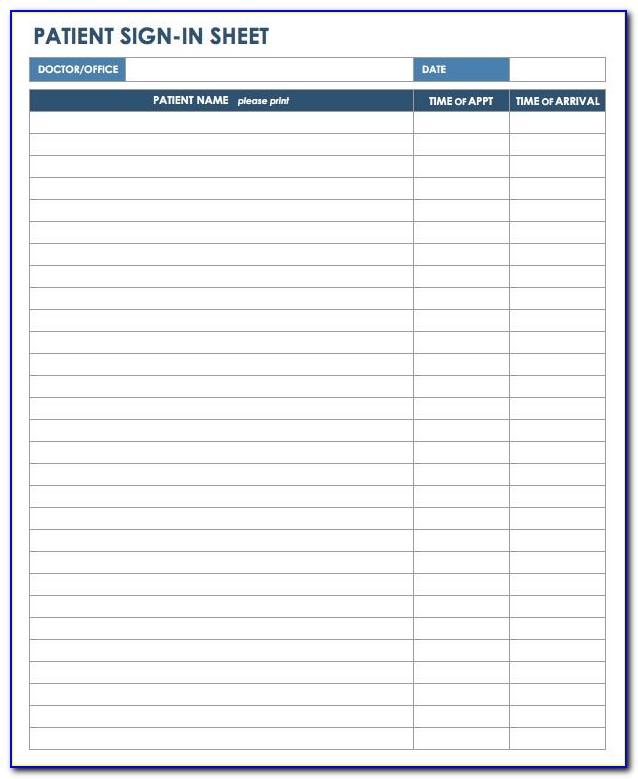 Patient Sign In Sheet Template Free