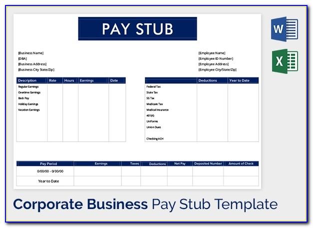 Pay Stub Template For Small Business