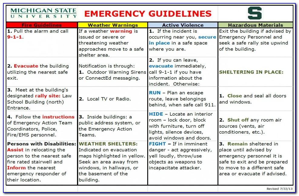 Personal Emergency Evacuation Plan Template For Schools