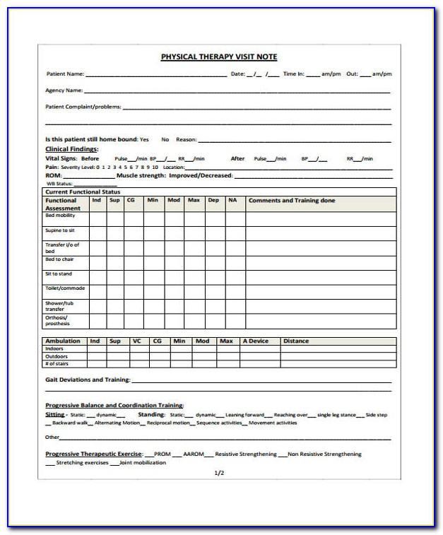 Physical Therapy Progress Note Template Pdf
