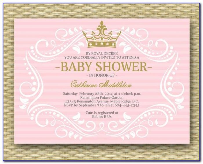Princess Baby Shower Invitation Templates Free