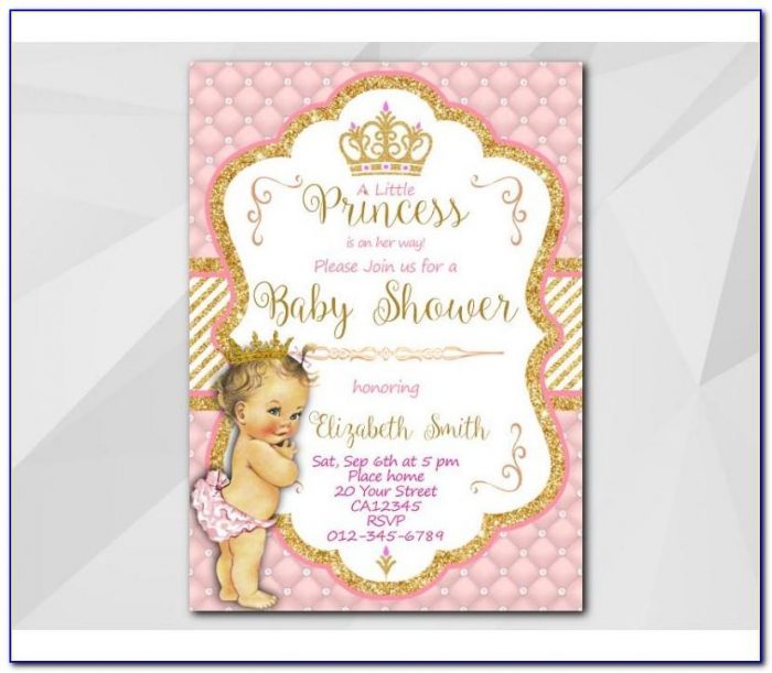 Princess Baby Shower Party Invitations Templates