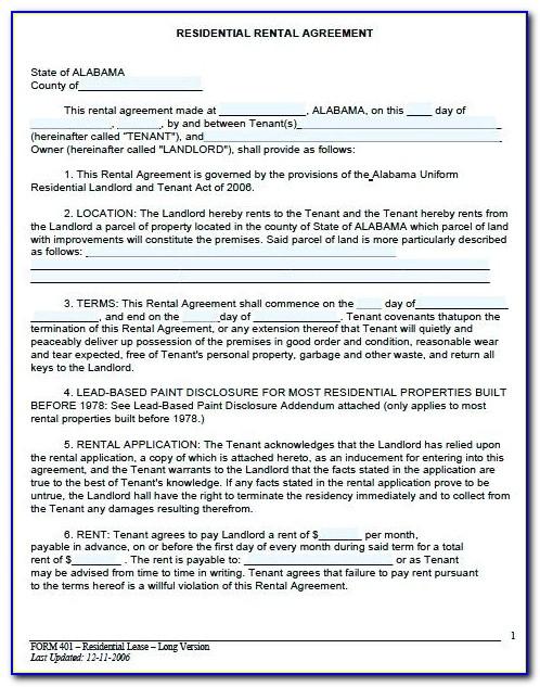 Rental Agreement Template Residential