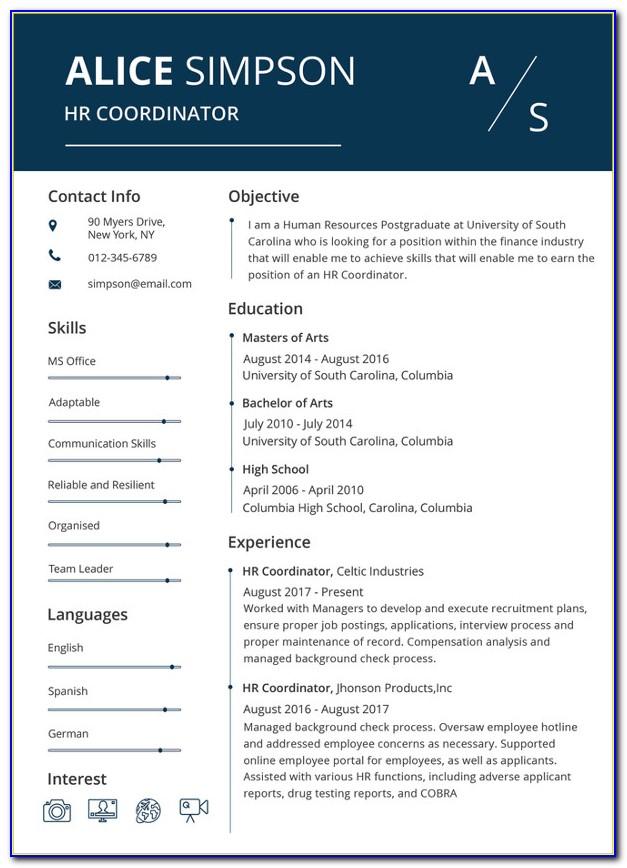 Resume Template Free Download Word 2019