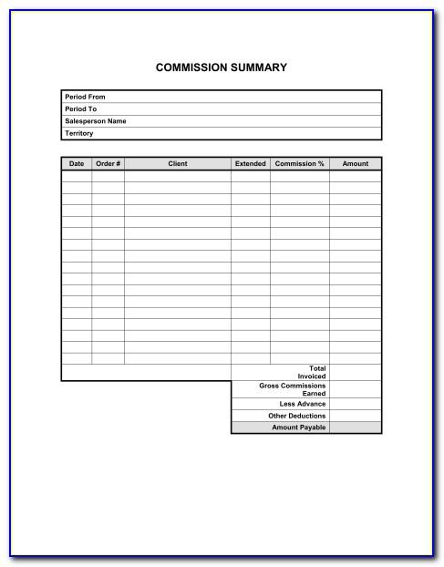 Sales Commission Invoice Template Free