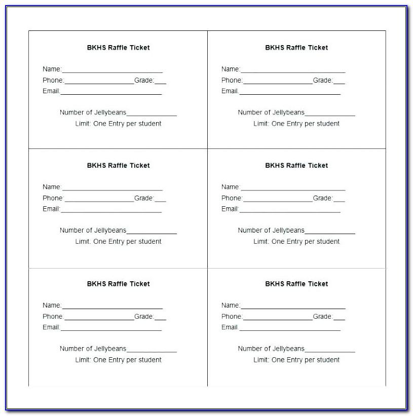 Sample Meal Ticket Template