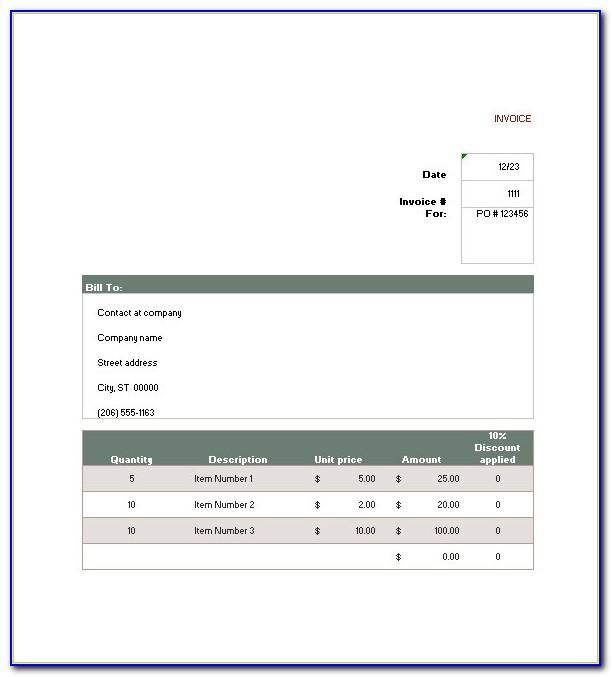 Simple Sales Invoice Template Word