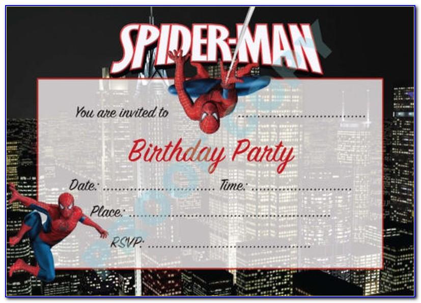 Spiderman Birthday Invitation Templates