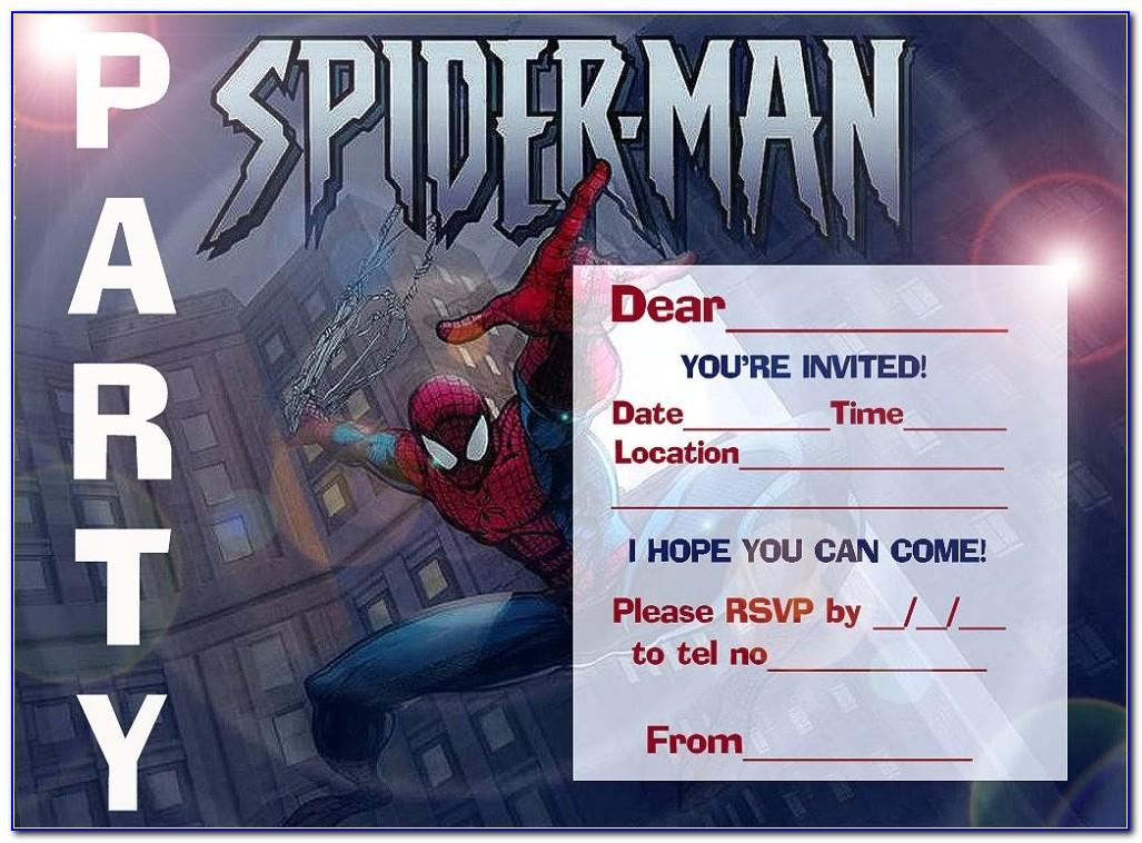 Spiderman Birthday Invite Template