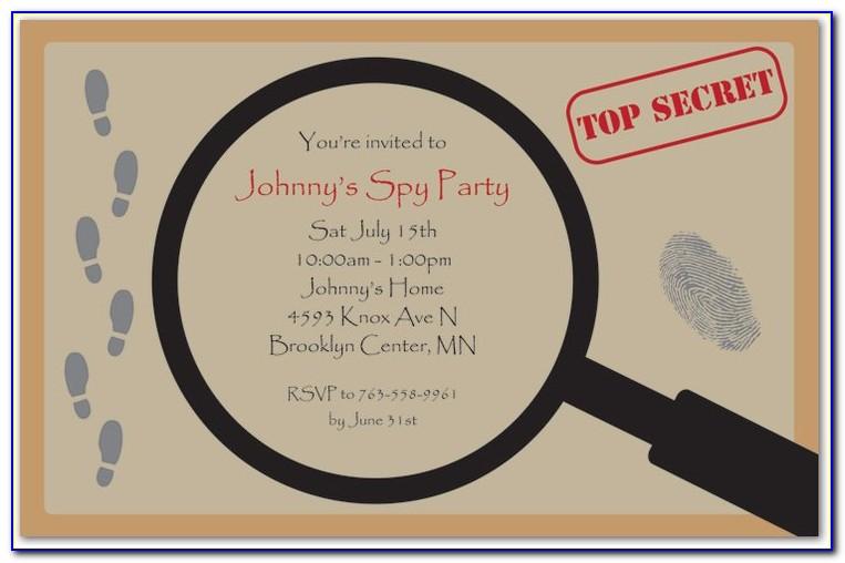 Spy Birthday Party Invitation Template Free