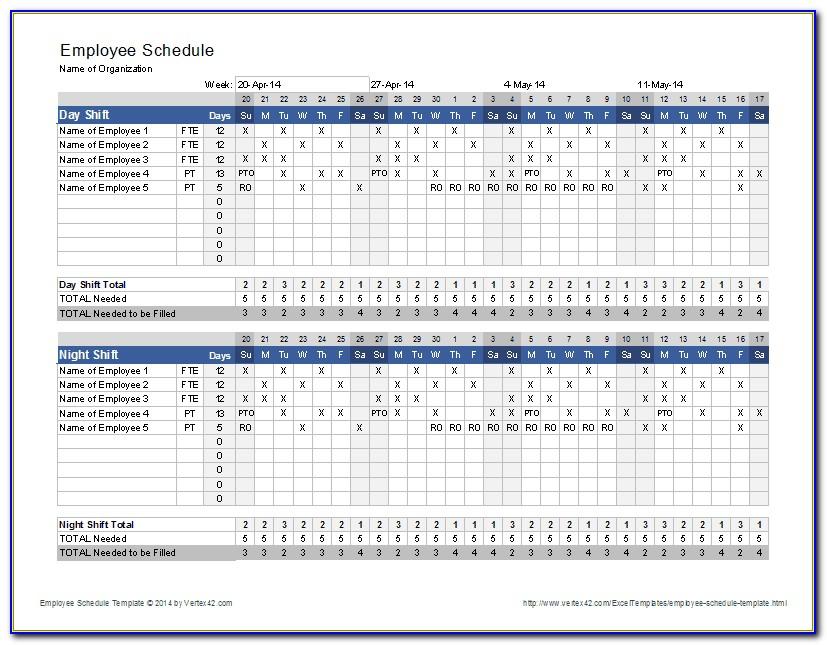 Staff Scheduling Template Free