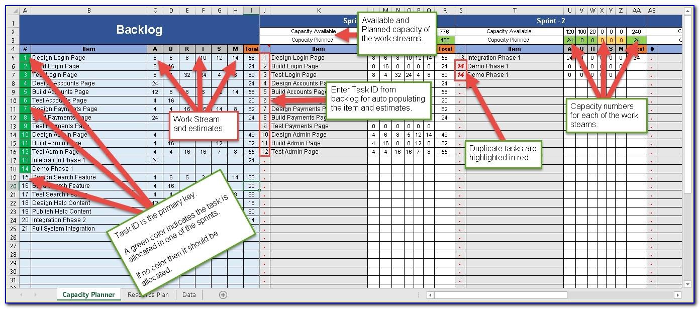 Storage Capacity Planning Template Excel
