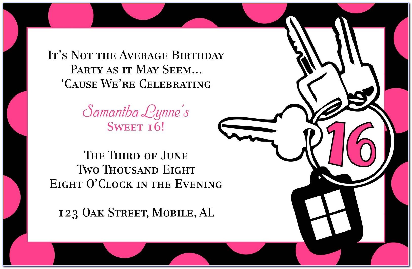 Sweet 16 Party Invitation Template