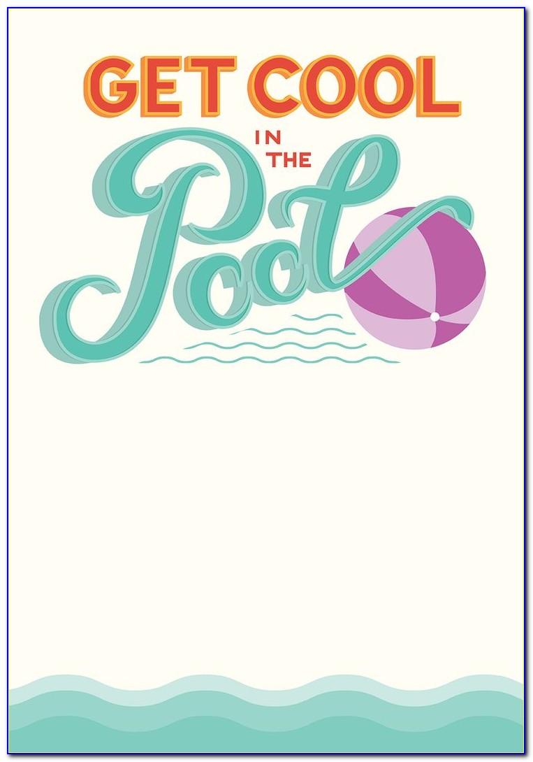 Swimming Pool Party Invitation Free Template