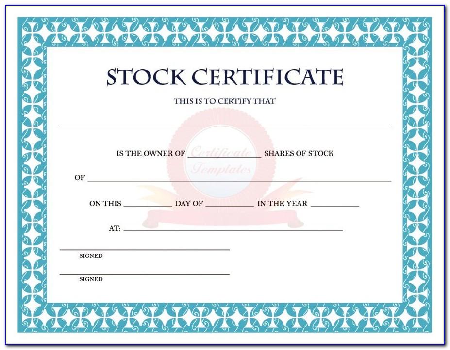 Template For Printing Stock Certificates
