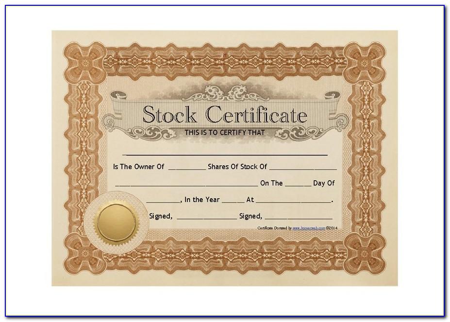 Template For Stock Certificate Border