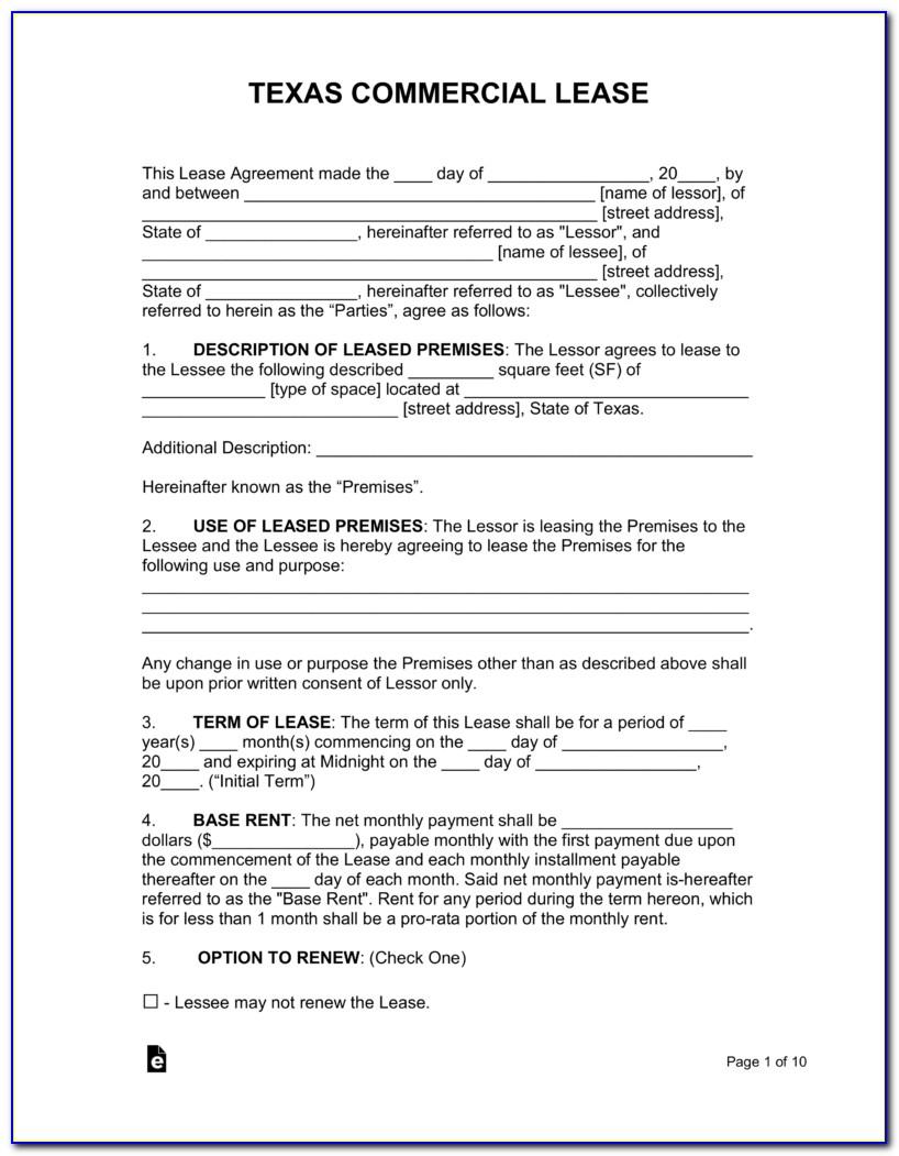 Texas Residential Lease Agreement Template