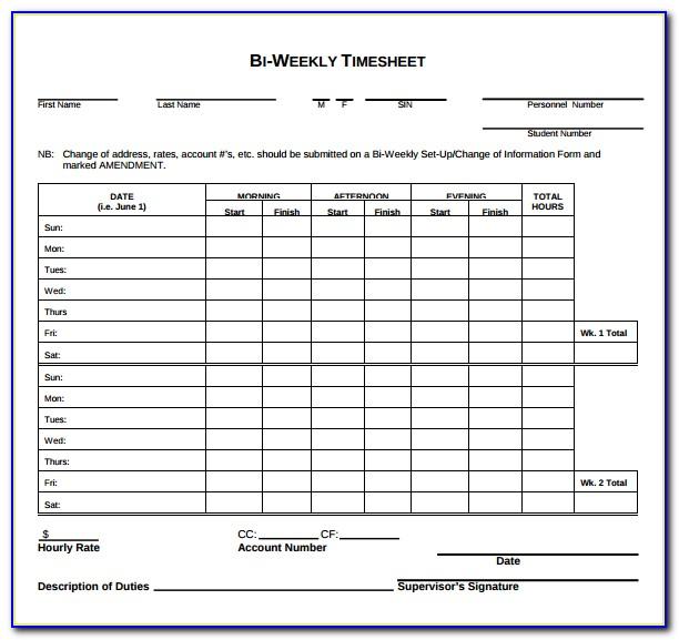 Timesheet Templates For Multiple Employees