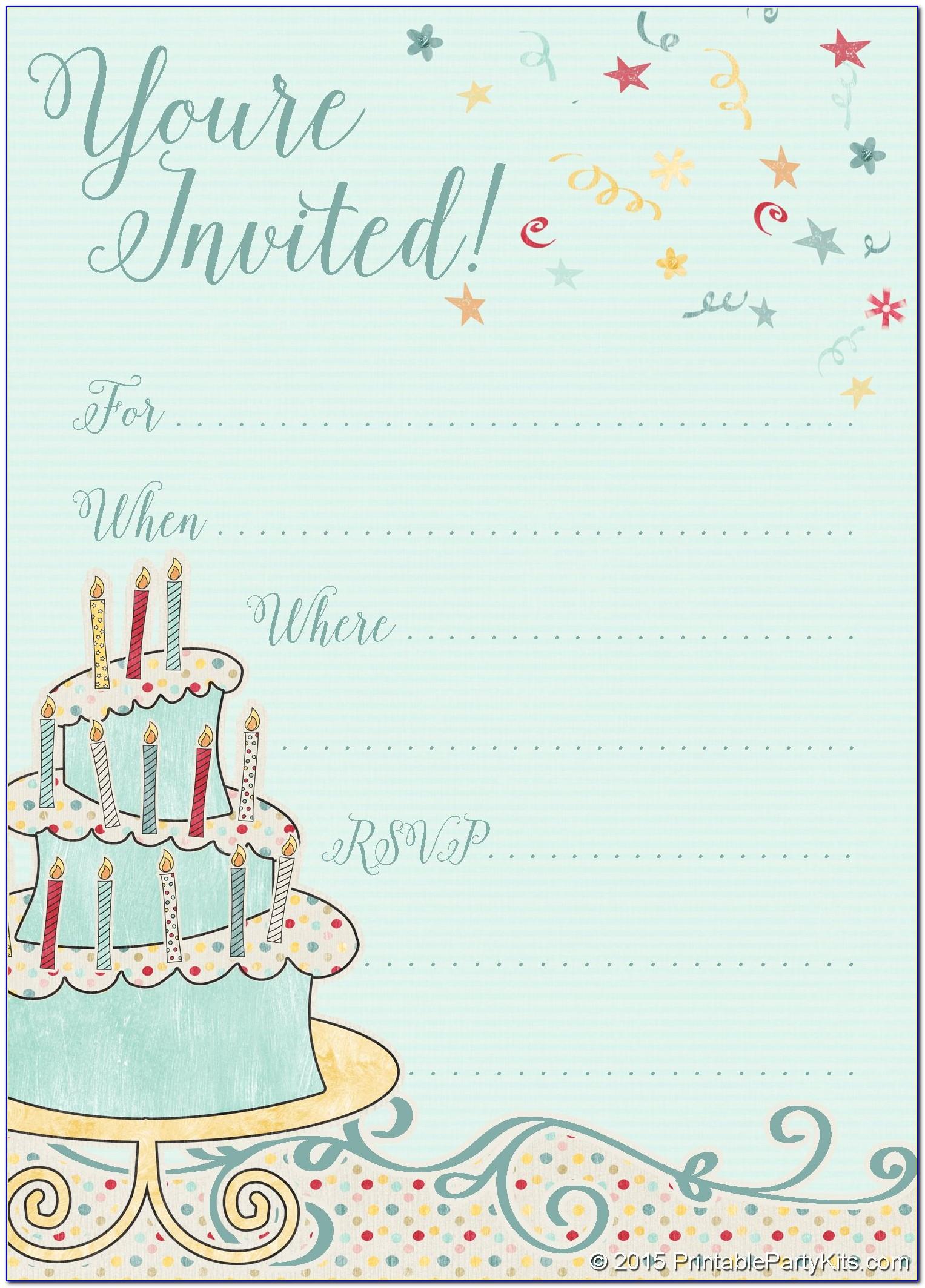 Unicorn Birthday Party Invitation Template Free
