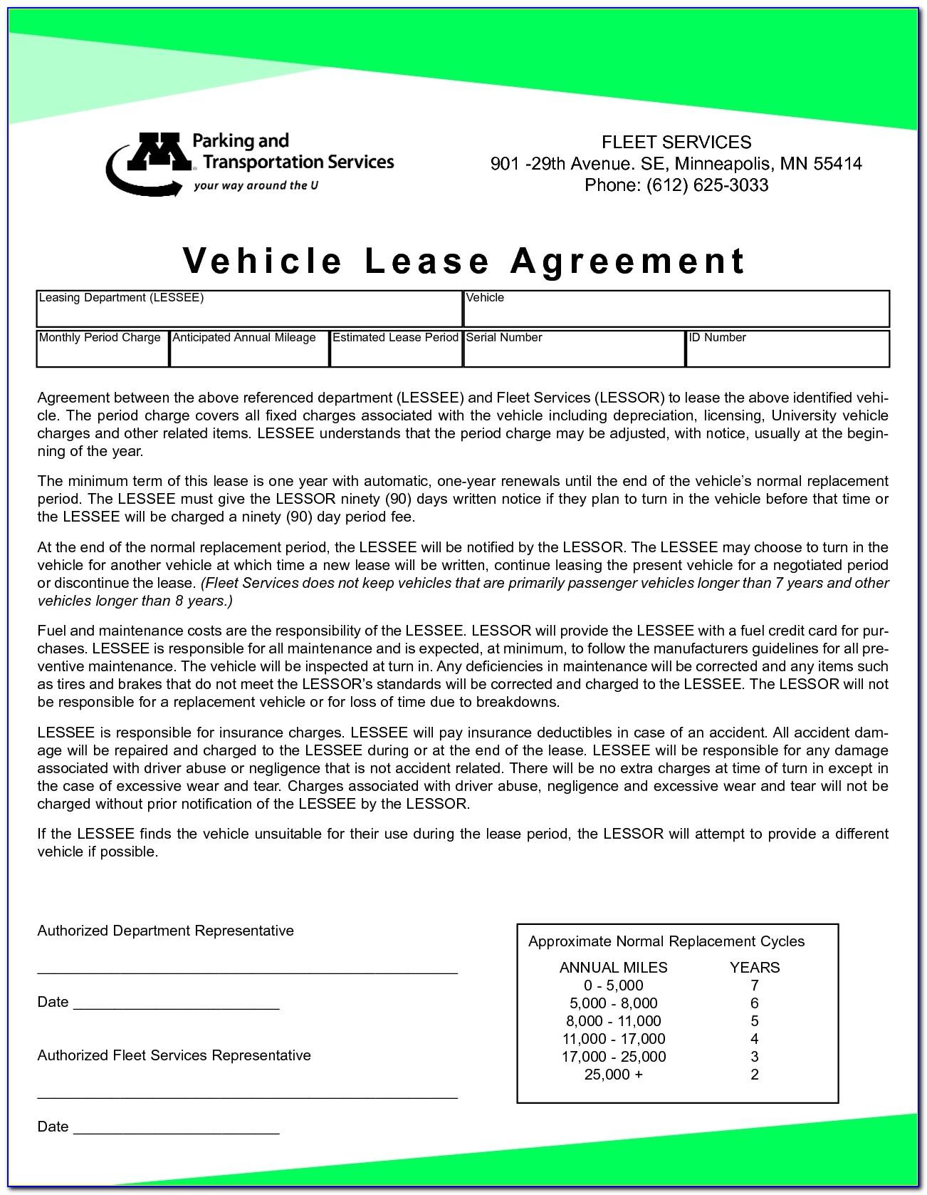 Vehicle Lease Contracts