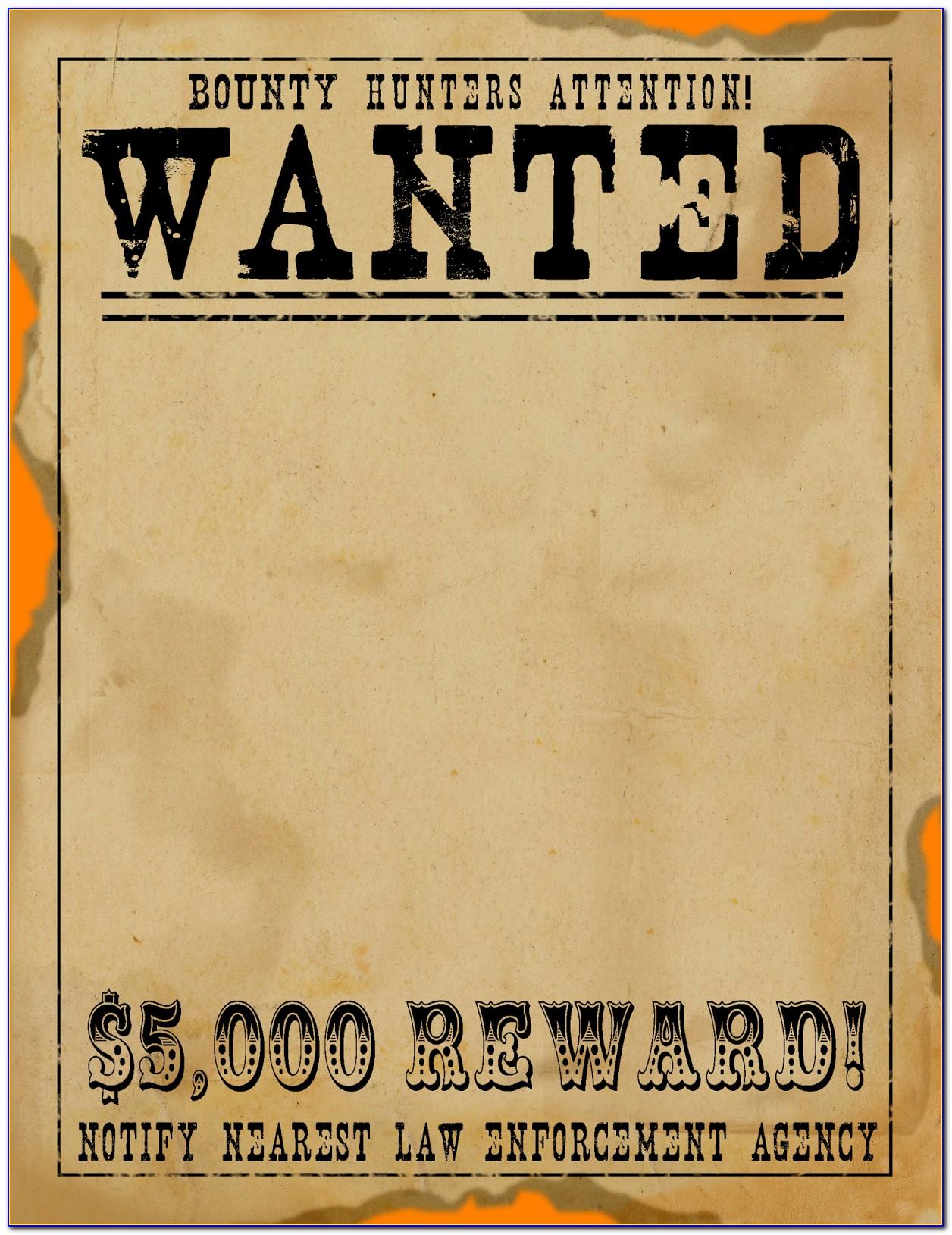 Wanted Poster Birthday Invitation Template Free