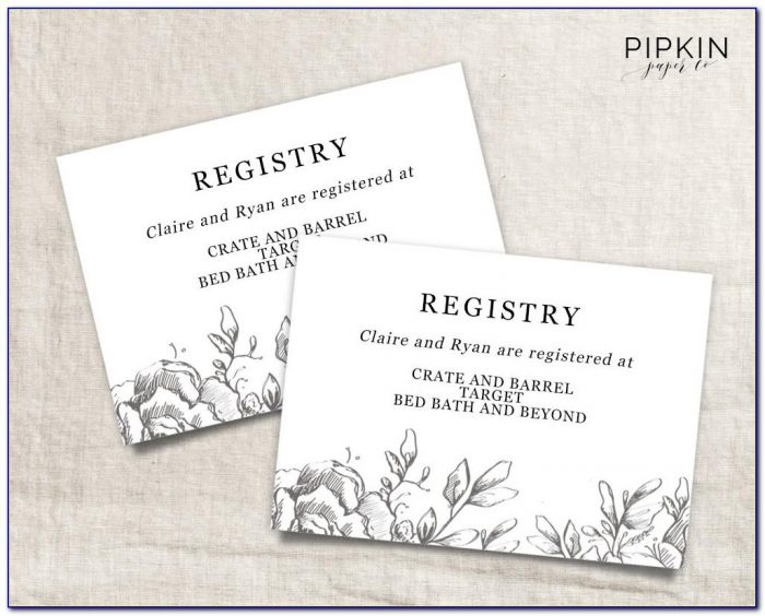 Wedding Registry Insert Card Template