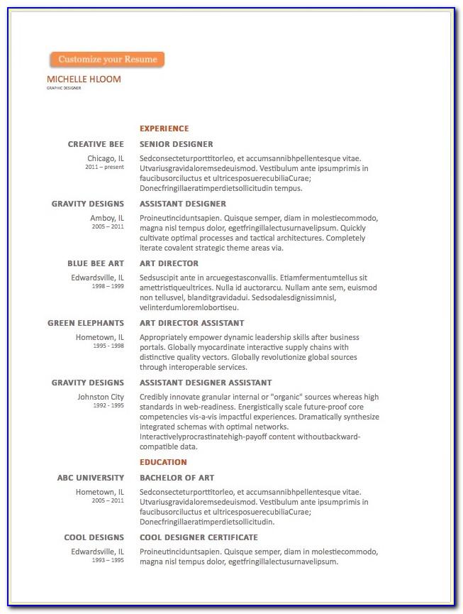 Word Templates For Resume Free