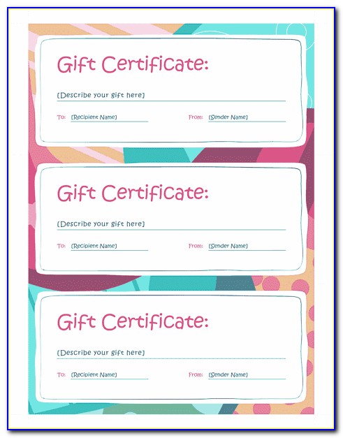 Wording For Gift Certificate Template