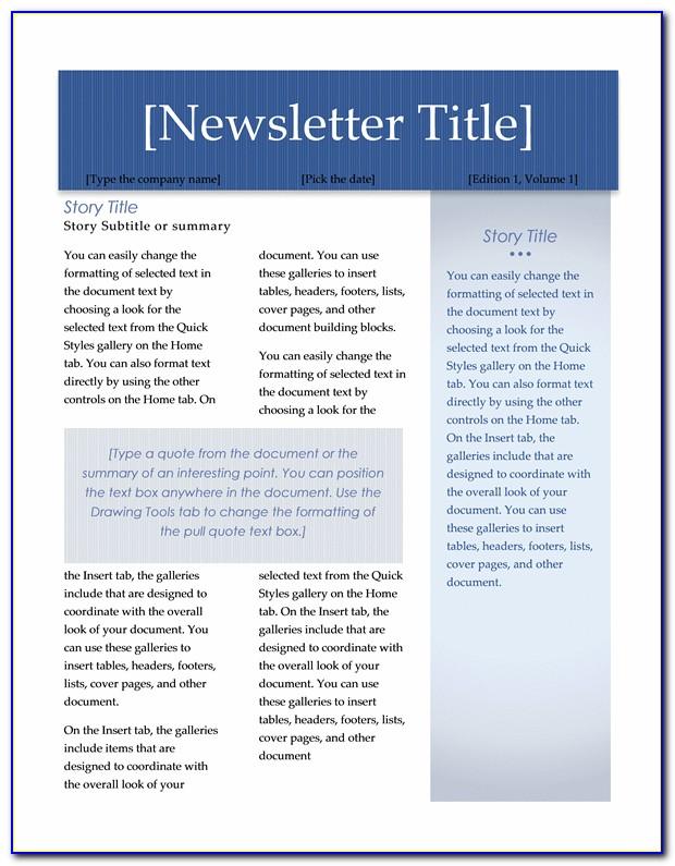 2 Page Newsletter Template Free