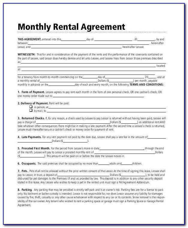 6 Month Rental Agreement Template