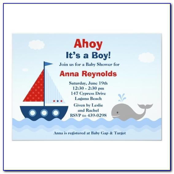 Ahoy Its A Boy Baby Shower Invitation Template