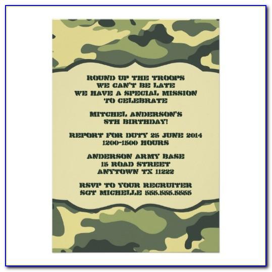 Army Birthday Invitation Templates Free