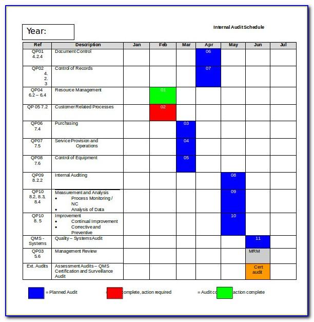 Audit Schedule Template Excel