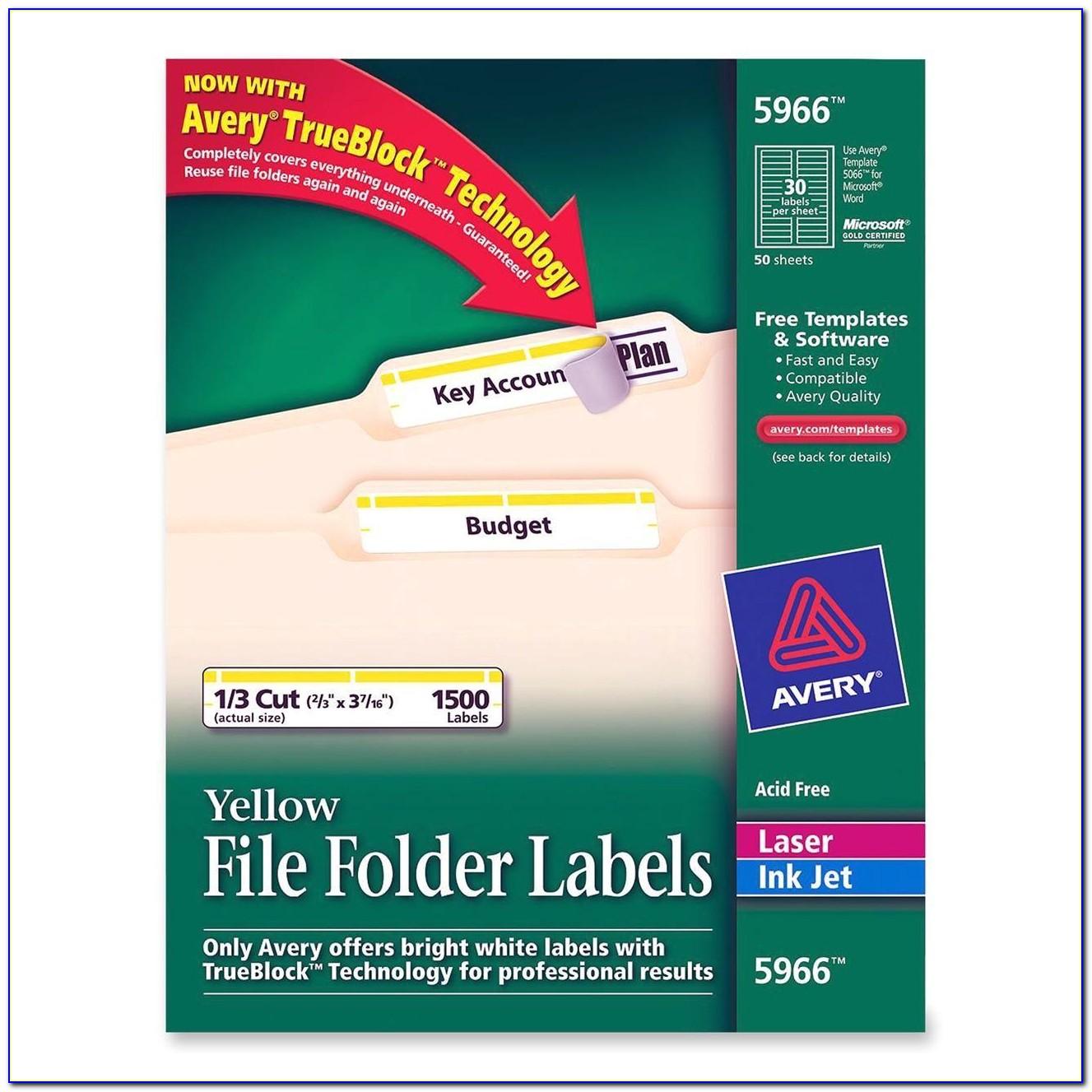 Avery Filing Labels 5366 Template